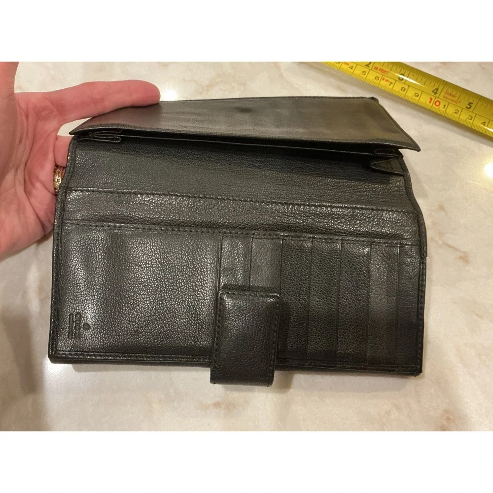 Gucci Black Pebbled Leather Continental Wallet with‎ Red & Blk Ribbon Bow Detail - Picture 8 of 16